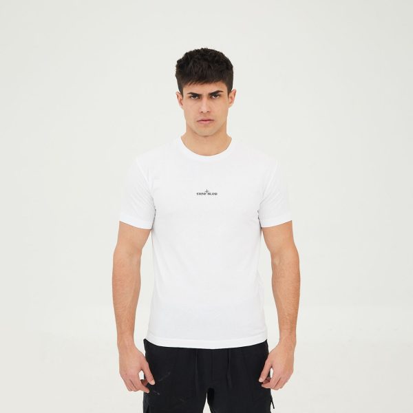 CAMISETA BLANCA EN MANGA CORTA CON LOGO STONE ISLAND