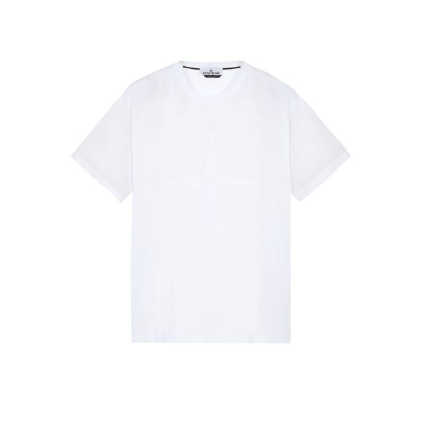 CAMISETA BLANCA MANGA CORTA ALGODÓN LOGO STONE ISLAND