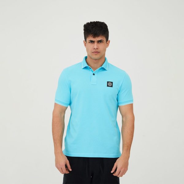 POLO AZUL CLARO MANGA CORTA STONE ISLAND