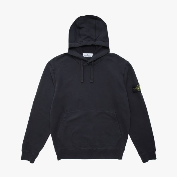 SUDADERA AZUL MARINO DE ALGODÓN CON CAPUCHA STONE ISLAND