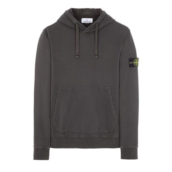 SUDADERA GRIS ANTRACITA DE ALGODÓN CON CAPUCHA STONE ISLAND