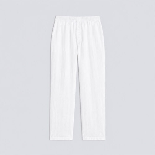 Aspesi pantalones Ventura en lino compacto teñido en prenda blanco