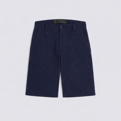 Aspesi pantalones cortos bermuda en gabardina de algodón y lino azul marino