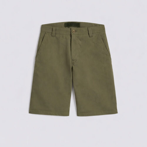 Aspesi pantalones cortos bermuda en gabardina de algodón y lino verde