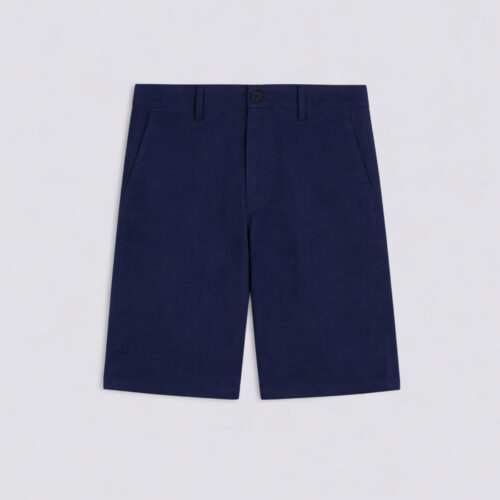 Aspesi pantalones cortos tipo bermuda en sarga de algodón azul marino