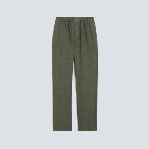 Aspesi pantalones Ventura en lino compacto teñido en prenda verde
