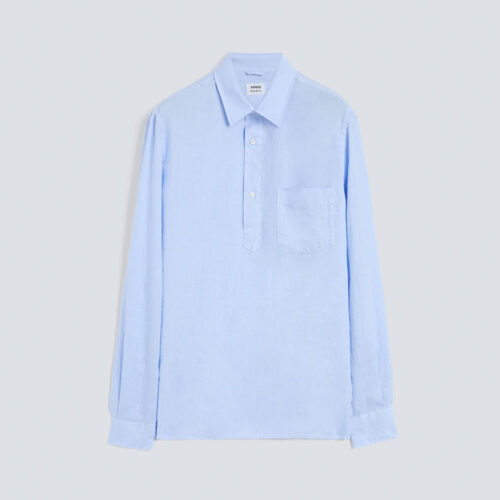 Aspesi polo de lino azul claro