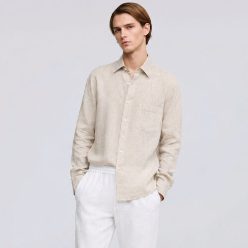 Camisa Lino Paul Smith Regular Fit Arcilla