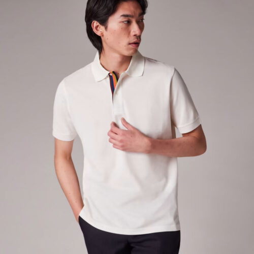 Polo Paul Smith 'Artist Stripe' Placket blanco
